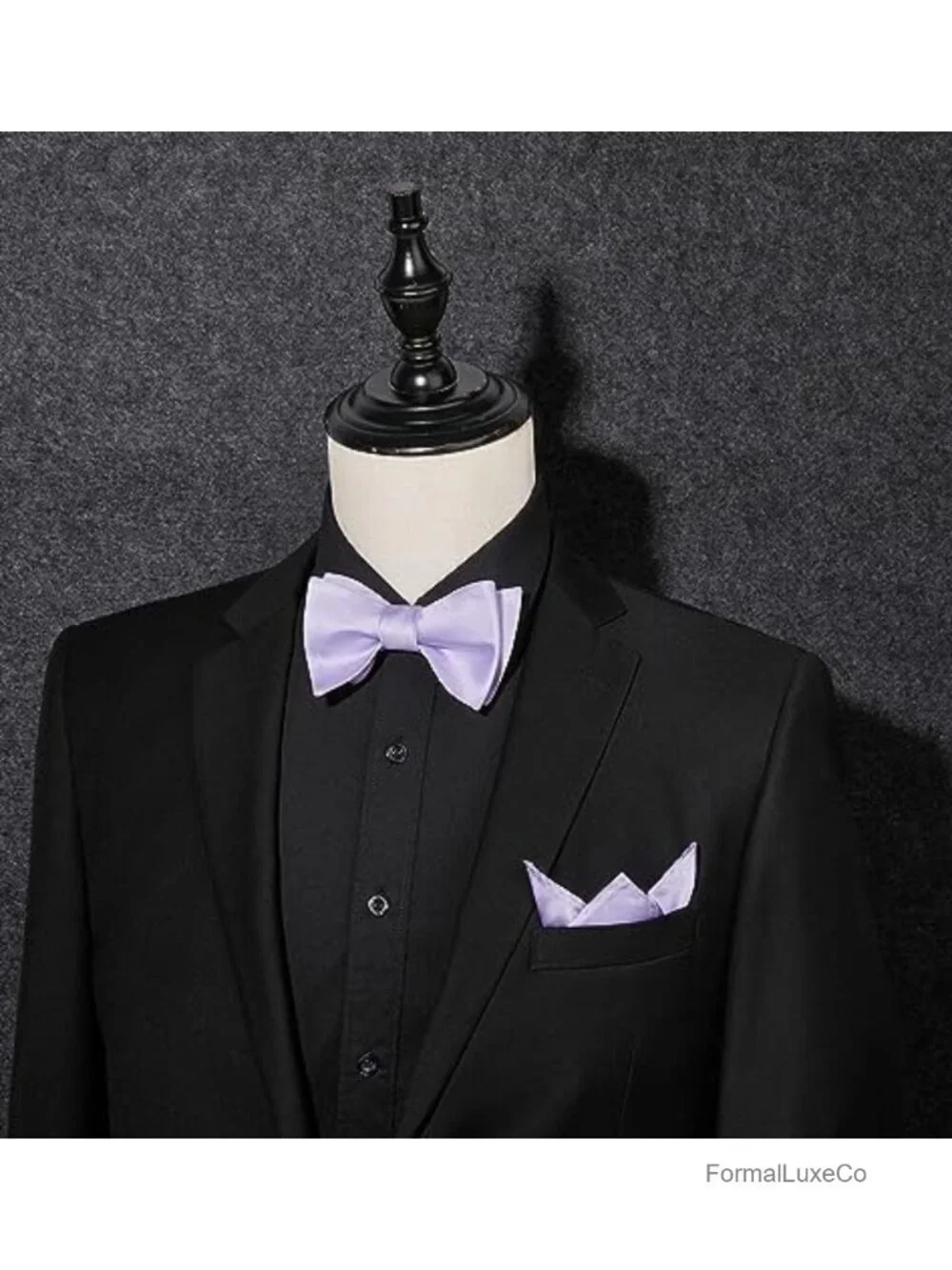 Self-Tie Bow Tie and Pocket Square Set for Men Formal Satin Tuxedo Wedding